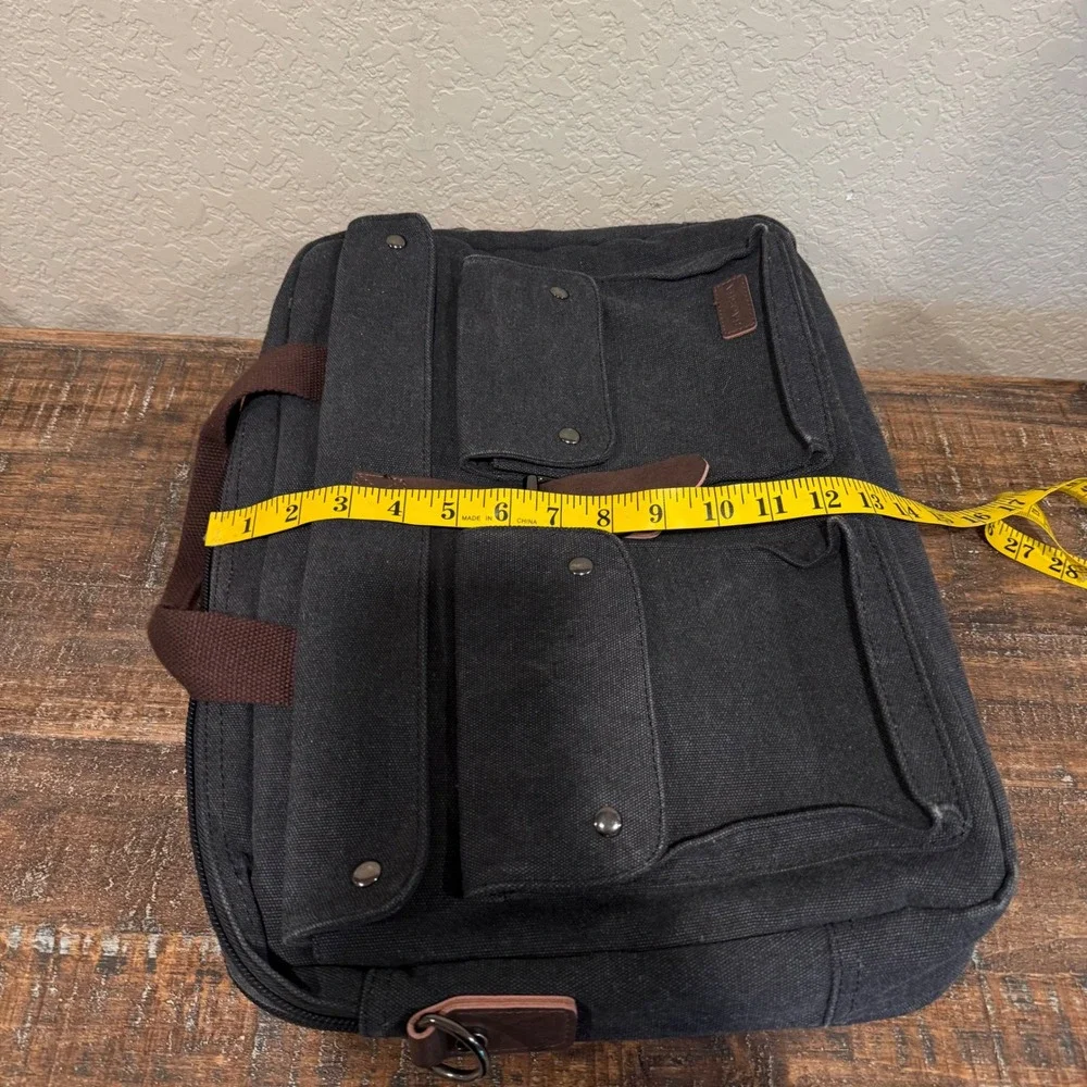 BAOSHA Messenger Bag Mens Black Canvas Laptop Briefcase Office Work Casual OS